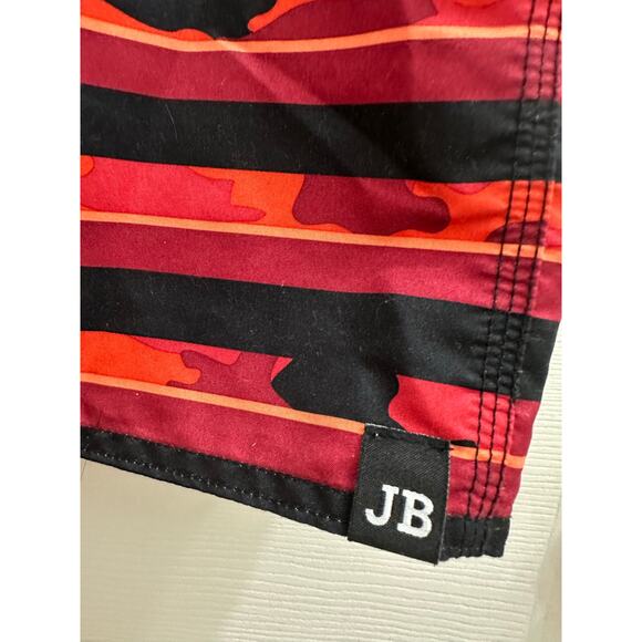 Joe Boxer Red/Orange Camo Stripes Quick Dry Board Shorts Swim Trunks 36 " EUC - Picture 4 of 10